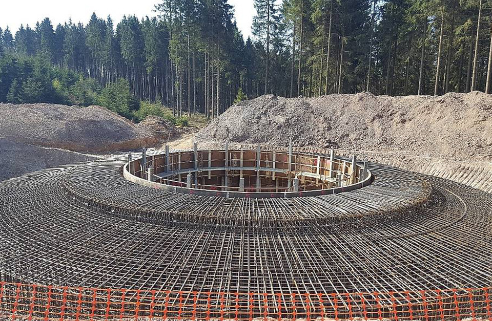 Fundamentbau im Windpark Dahlem IV 
