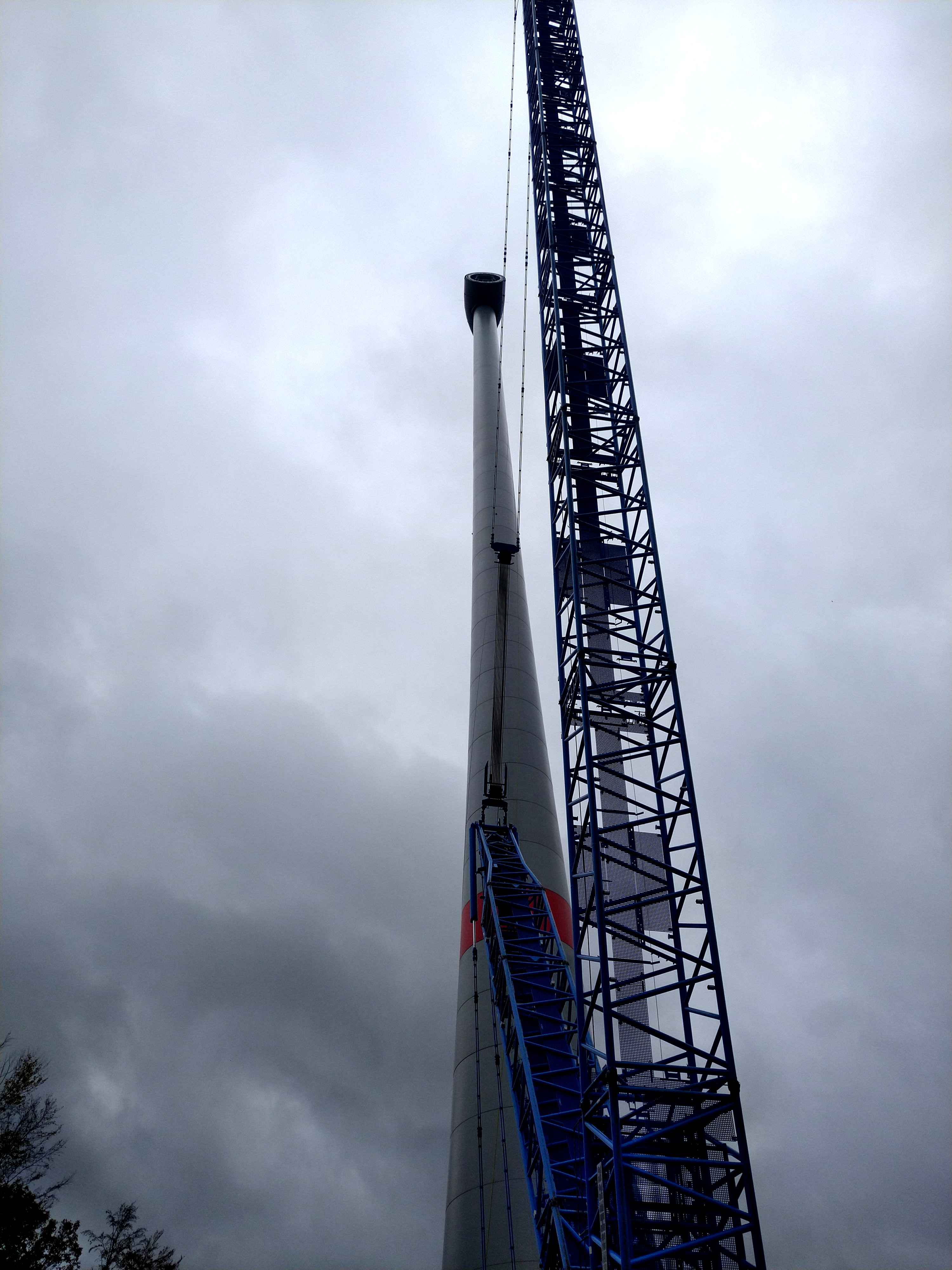 WEA 06 im Windpark Pfaffenkopf mit montiertem Maschinenhaus
